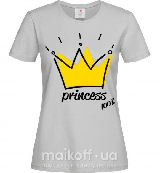 Женская футболка Princess Серый фото