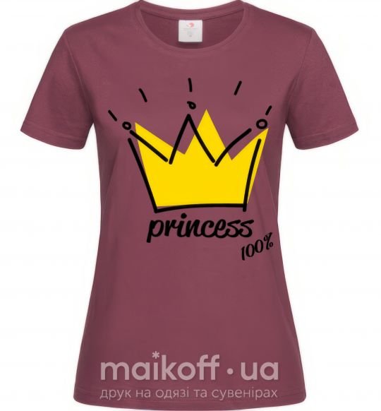 Жіноча футболка Princess Бордовий фото