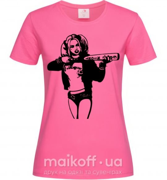 Жіноча футболка Harley Quinn Яскраво-рожевий фото
