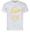 Мужская футболка Together we can fly yellow Белый фото