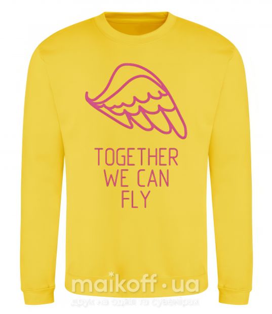 Світшот Together we can fly pink Сонячно жовтий фото