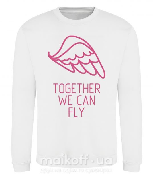 Свитшот Together we can fly pink Белый фото