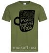 Мужская футболка Hocus Pocus i need coffee to focus Оливковый фото