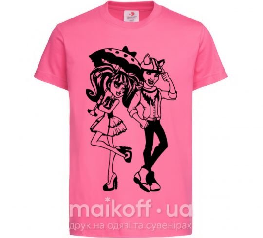Детская футболка Monster couple Ярко-розовый фото