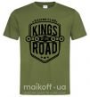 Мужская футболка Kings of the road Оливковый фото