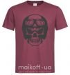 Мужская футболка Skull with helmet Бордовый фото
