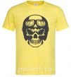 Мужская футболка Skull with helmet Лимонный фото