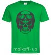 Мужская футболка Skull with helmet Зеленый фото