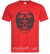 Мужская футболка Skull with helmet Красный фото
