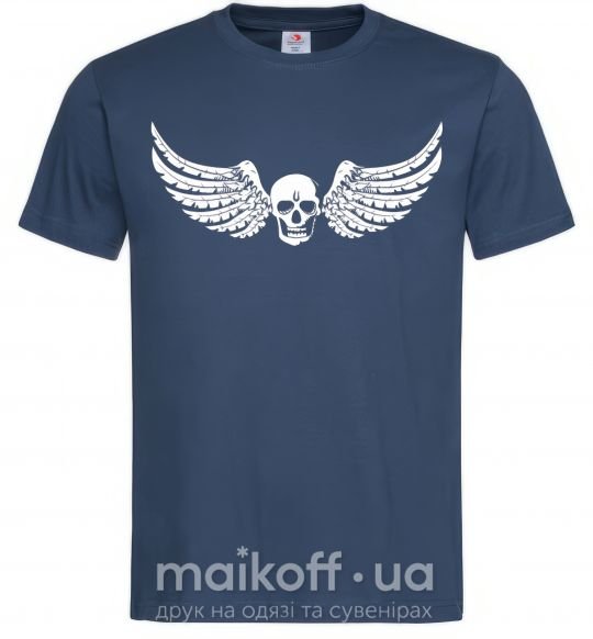 Мужская футболка Череп крылья Темно-синий фото
