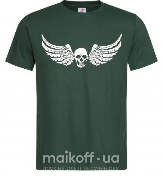 Мужская футболка Череп крылья Темно-зеленый фото