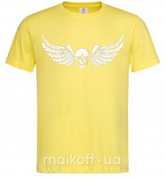 Мужская футболка Череп крылья Лимонный фото