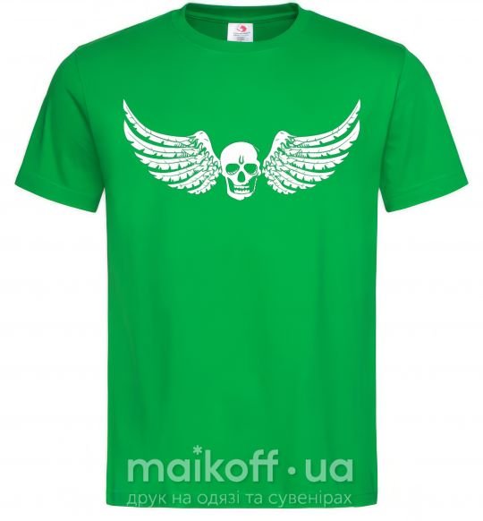 Мужская футболка Череп крылья Зеленый фото