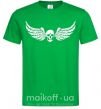 Мужская футболка Череп крылья Зеленый фото