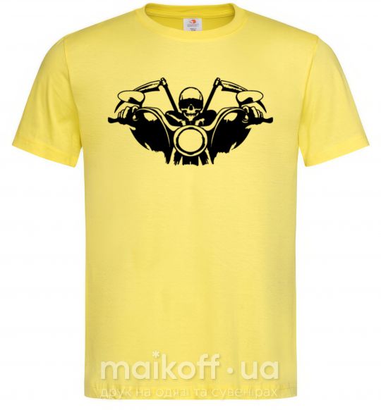 Мужская футболка Biker skeleton Лимонный фото