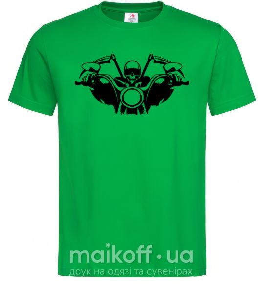 Мужская футболка Biker skeleton Зеленый фото