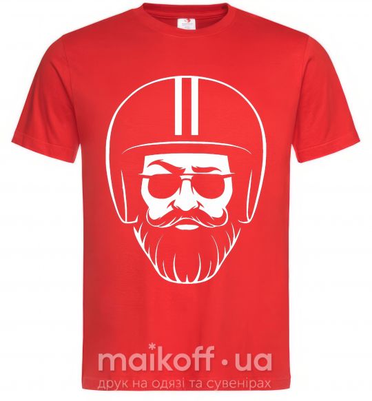 Мужская футболка Biker hipster Красный фото