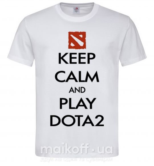 Чоловіча футболка Keep calm and play Dota2 Білий фото