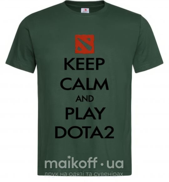 Мужская футболка Keep calm and play Dota2 Темно-зеленый фото