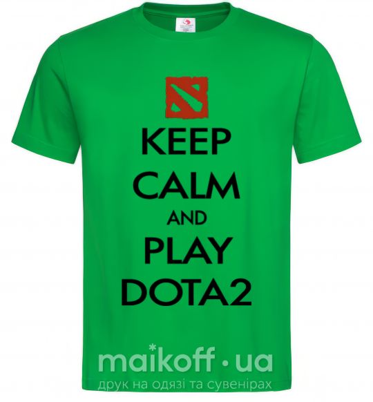 Мужская футболка Keep calm and play Dota2 Зеленый фото