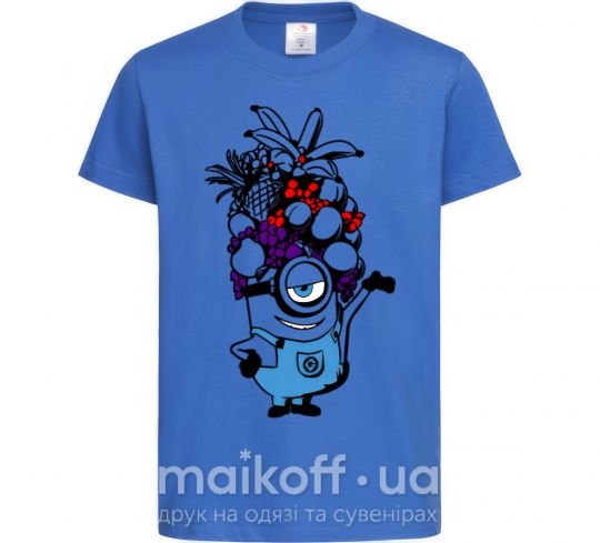Дитяча футболка Миньон с фруктами Яскраво-синій фото