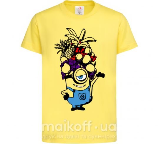 Дитяча футболка Миньон с фруктами Лимонний фото