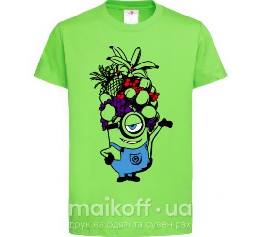 Детская футболка Миньон с фруктами Лаймовый фото