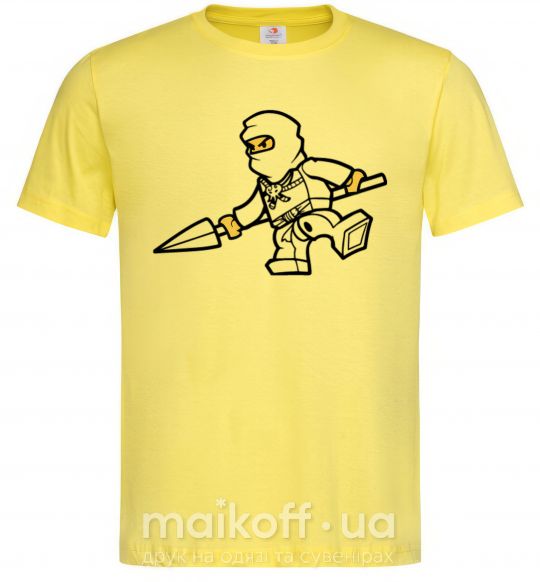 Мужская футболка Ниндзя с копьем Лимонный фото