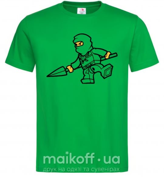 Мужская футболка Ниндзя с копьем Зеленый фото