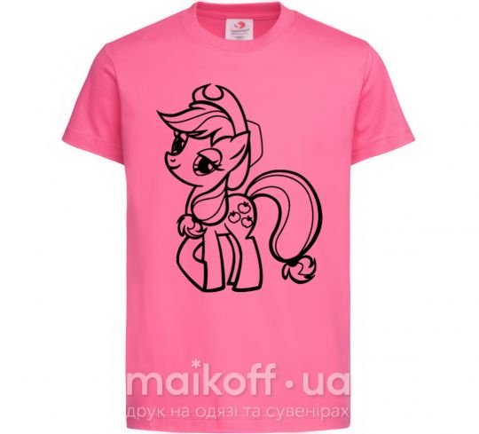 Детская футболка Пони Эпплджек Ярко-розовый фото