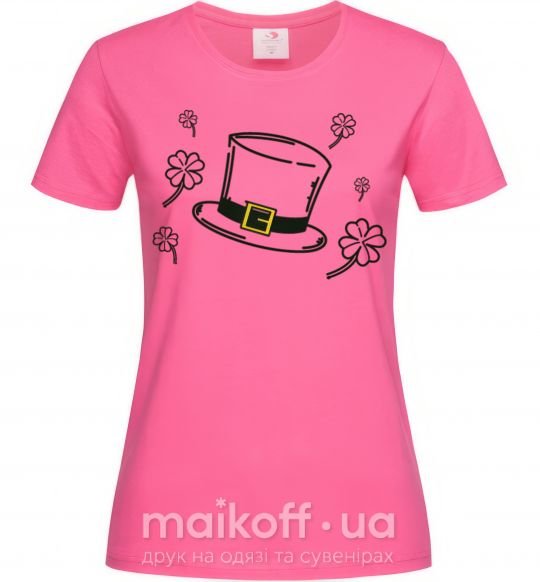 Женская футболка Шляпа Ярко-розовый фото
