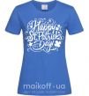 Женская футболка Узор Святой Патрик Ярко-синий фото