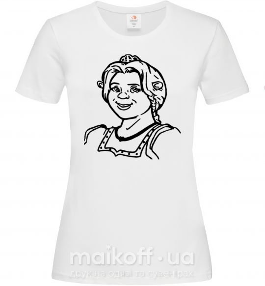 Жіноча футболка Фиона портрет Білий фото