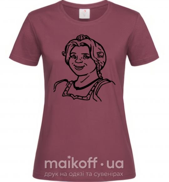 Женская футболка Фиона портрет Бордовый фото
