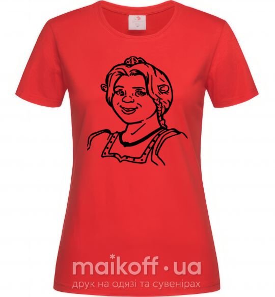 Женская футболка Фиона портрет Красный фото