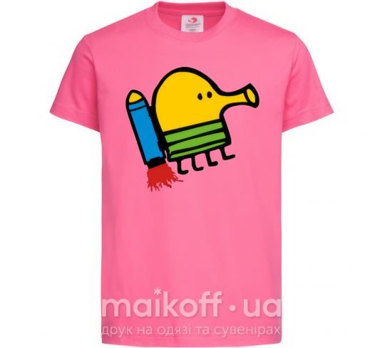 Детская футболка Doodle jumр ракета Ярко-розовый фото