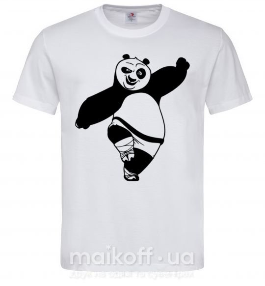 Мужская футболка Кунг фу панда Белый фото