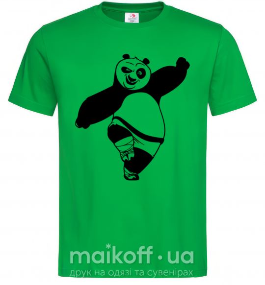 Мужская футболка Кунг фу панда Зеленый фото