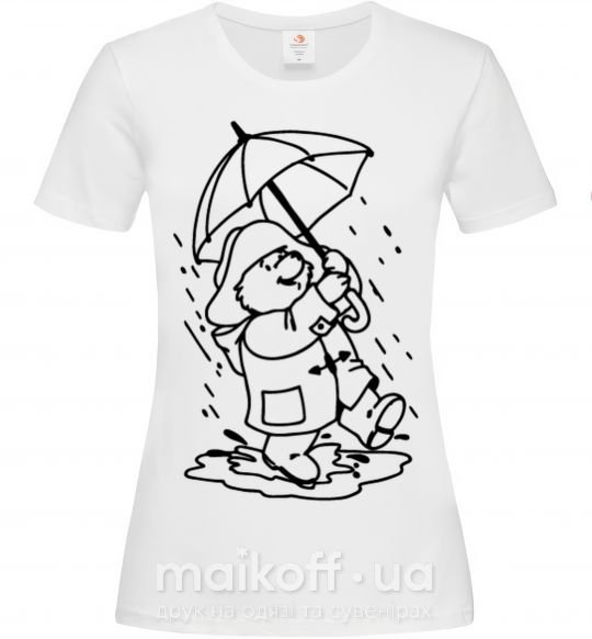 Женская футболка Паддингтон с зонтом Белый фото