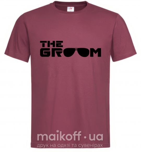 Мужская футболка The Groom Бордовый фото