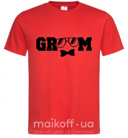 Мужская футболка Groom glasses Красный фото