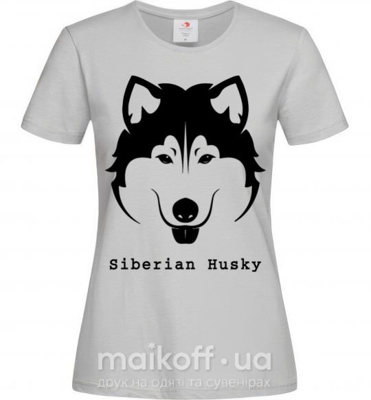 Женская футболка Siberian Husky Серый фото
