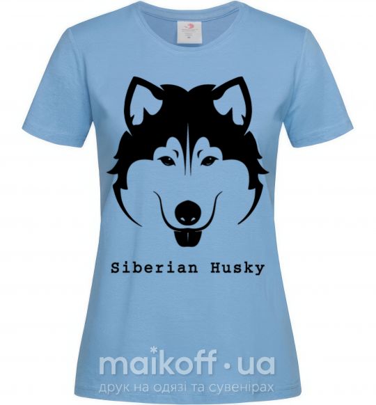 Женская футболка Siberian Husky Голубой фото