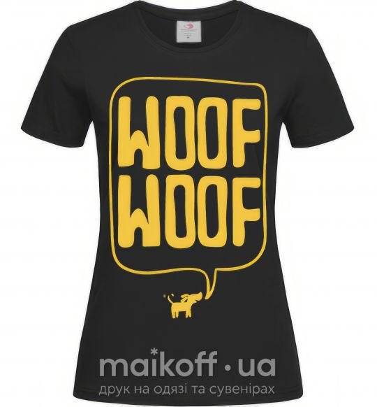 Женская футболка Woof woof Черный фото