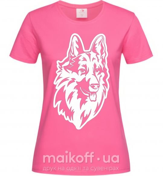 Женская футболка Dog's head Ярко-розовый фото