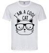 Мужская футболка I am a cool cat Белый фото