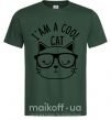 Мужская футболка I am a cool cat Темно-зеленый фото