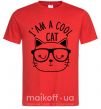 Мужская футболка I am a cool cat Красный фото