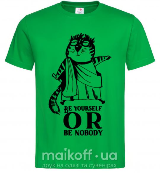 Мужская футболка Be yourself or be nobody Зеленый фото