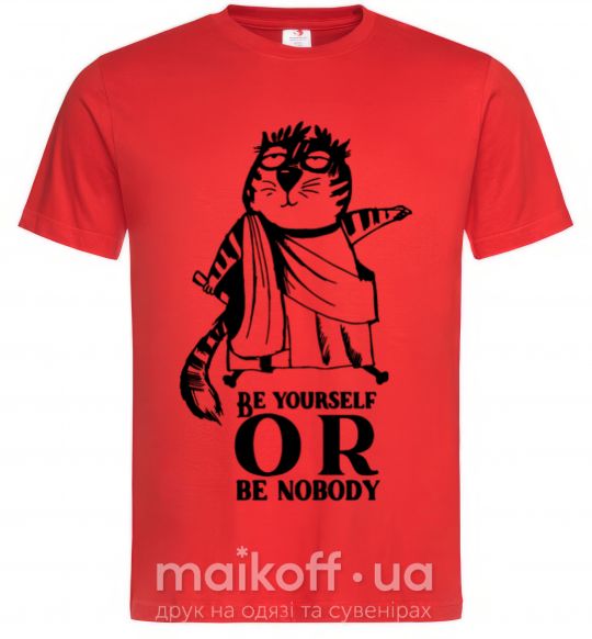 Мужская футболка Be yourself or be nobody Красный фото